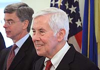At the conclusion of his visit to Ukraine, Senator Dick Lugar (R-IN) held an open press conference at the U.S. Ambassador's Residence.