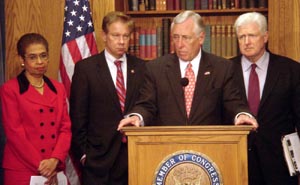 Rep. Moran hosts a press conference with Majority Leader Hoyer and Reps. Tom Davis and Eleanor Holmes-Norton calling on the Administration and Defense Department to stop threatening the furlough of federal employees during the holiday season.