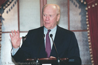 Former President Gerald Ford speaks in the Old Senate Chamber.