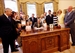 Coleman looks on as President Bush signs into law the Childhood Cancer Act.  He has been actively working to pass the bill since he first introduced it in March of 2006. It provides $30 million per year through 2013 to establish special programs of research excellence in the area of pediatric cancers; create a national childhood cancer database; and increase information support for families affected by childhood cancer.