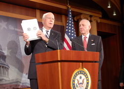 Sens. Patrick Leahy and Arlen Specter are pictured here at a press conference on the firing of U.S. Attorneys on September 29, 2008.