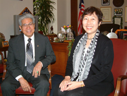 New AARP Hawaii State Director Barbara Kim Stanton meets with Senator Akaka to discuss upcoming forums on Medicare.