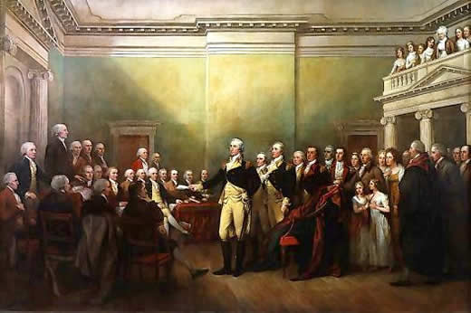 Gen. Washington resigning his commission