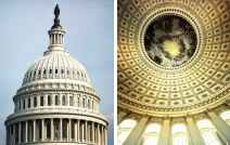 The Capitol Dome and the Capitol Rotunda Ceiling