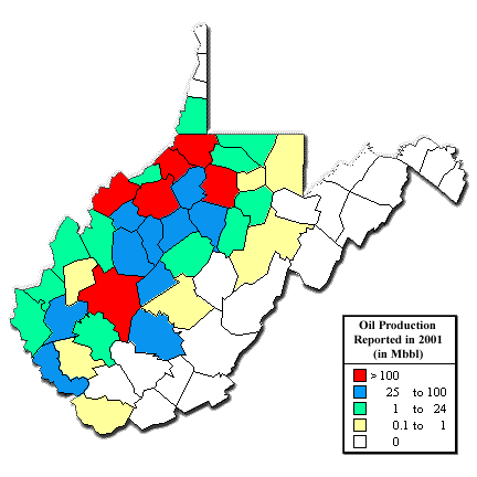 Oil Production Reported in 2001 (in Mbbl)