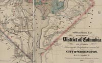 Topographical Map of the Original District of Columbia and Environs: Showing the Fortifications around the City of Washington