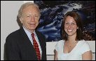 Photo of Senator Lieberman and an intern in the Washington office.