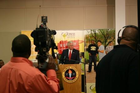 Rep. Hoyer at press conference announcing new Bowie State Principals' Institute.