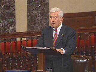 Senator Lugar on the floor of the United States Senate.