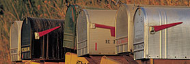 Photo of a group of rural mailboxes