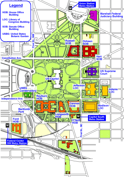 map of the United States Capitol complex