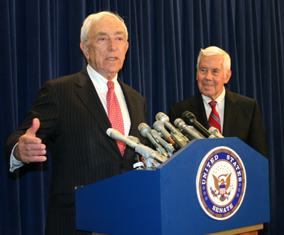 Senator Lautenberg and Senator Richard Lugar (R-IN) introduce their bill to offer "fresh" reform for nationwide farm programs. The Farm, Ranch, Energy, Stewardship and Health (FRESH) Act would offer insurance to every farmer and provide money for nutrition, conservation, deficit reduction and specialty crops like fruits and vegetables. (October 23, 2007)