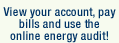 View your account, pay bills and use the online energy  audit!