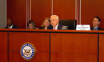 Senator Lautenberg chairs a Senate Environment and Public Works Committee field hearing in Newark, N.J. to protect strong chemical security laws in New Jersey and across America. (March 19, 2007) 