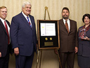  Left to right: Richard Davis, Director Library Services & Content Management; Bruce James, Public Printer of the United States; Fred Kirby, Director Benton Harbor Public Library; and Judith Russell, Superintendent of Documents.