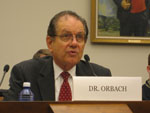 Dr. Orbach answers questions from Subcommittee Members