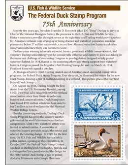 Federal Duck Stamp 75th Commemorative Pane of Two