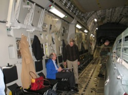 Senator Carper and Congressman Castle in a C-17