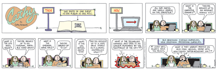 A comic strip about preserving digital materials