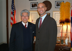 Senator Akaka and Washington, D.C. Mayor Adrian Fenty.  Senator Akaka serves as Chairman of the Homeland Security and Governmental Affairs Subcommittee on Oversight of Government Management, the Federal Workforce and the District of Columbia.
