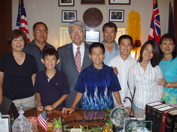 Cary & Priscila Shimamoto, Tyler Takeuchi, Gerald & Barbara Takase with children Derrick, Scott, and Jullian