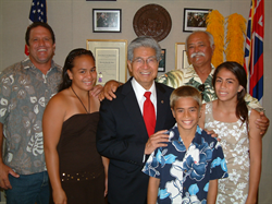 Scot Santiago with daughters, Taisha and Anela, son, Scot and father, John