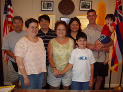 James, Stephanie, Myles, and Francine Shioji and Lisa & Michael O'Neil with sons, Lane and Tyler