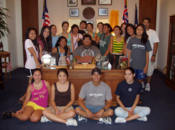 Revs. Wes and Ellen Sugai with members of the Kaimuki Christian Church