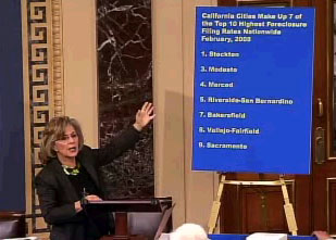 Senator Boxer giving a floor speech