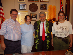 Bruce Soto with daughters Samantha and Angelica from Kailua-Kona.
