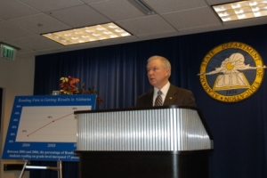 Sen. Sessions (middle) participates at the ribbon-cutting of an Airbus state-of-the-art aircraft engineering center in Mobile. (2/26/07)

