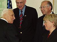 Meeting Israeli PM Ariel Sharon.