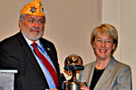 Senator Murray receives the Silve Helmet Award.