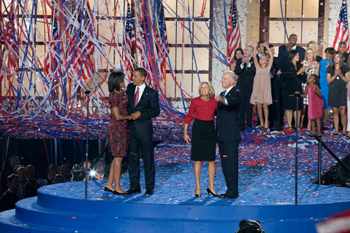 Confetti and celebration in Denver