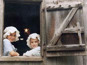Two junior docents at the Hammond Grist Mill