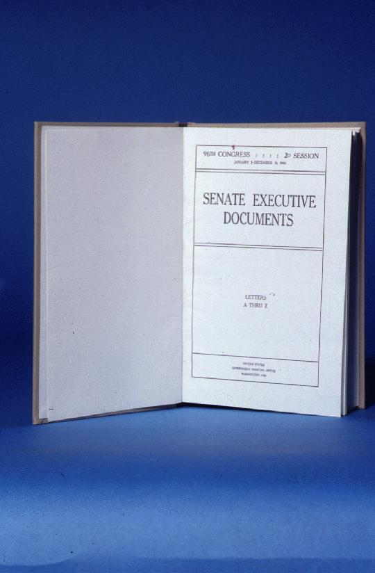 Serial Set Title Page of volume of Senate Executive Documents