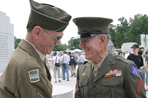 Image: Two Vets at the Memorial