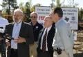 Orange, TX, November 25, 2008 -- Local officials and FEMA representatives speak to a gathered crowd during a ground breaking ceremony. Left to rig...