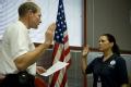 Galveston, TX, December 9, 2008 -- Deputy FEMA Administrator Harvey Johnson swearing in Kimberly Cormier as FEMA's newest local hire employee. Ms....