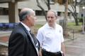 Galveston, TX, December 9, 2008 -- Deputy FEMA Administrator Harvey Johnson being briefed by Mike Megna, Vice President of Facilities at Universit...