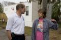 Galveston, TX, December 9, 2008 -- Deputy FEMA Director Harvey Johnson chats with Linda Sue Martin in front of the new FEMA mobile home she now li...