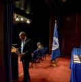 Washington, DC, October 22, 2008 -- FEMA Deputy Administrator Johnson moves to the podium at an awards meeting in Washington.  Behind him, sitting...