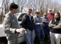 Des Arc, AR, March 25, 2008 -- Local and state officials brief Arkansas Governor Mike Beebe, second from left, along with Senator Blanche Lincoln,...