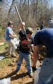 Des Arc, AR, March 25, 2008 -- Community members, including children, fill sandbags for an operation going on near a levee in an area called Sandh...