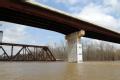 De Valls Bluff, AR, March 26, 2008 -- The White River continues to rise impacting homes along the river.  Highway 70 is seen from the river.  The ...
