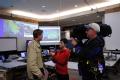 Baton Rouge, LA, September 1, 2008 -- Catherine Herridge, Fox News national correspondent (center) interviews Ed Conley(L), FEMA National Spokespe...