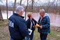 Robertsville, MO, April 11, 2008 -- Mary Peirson (center) and Doug Parker (left) of the Community Relations team for Franklin County contacted Joh...