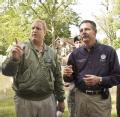 Waterloo, IA, June 13, 2008  -- FEMA Administrator R. David Paulison(r) and Governor Chester John Culver of Iowa hold a press conference in Waterl...