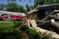 Macon, GA, May 24, 2008 -- A fallen tree destroyed the entrance way of a fire house after an EF2 tornado passes through Macon on Mother's Day. FEM...