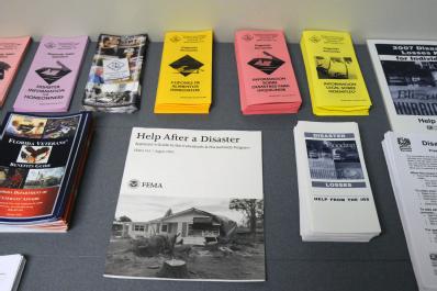 Sanford, FL, September 20, 2008 -- FEMA and other printed materials are available at the Seminole FEMA/State Disaster Recovery Center(DRC) to help...